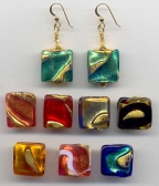 Earrings, Large "Exposed Gold" Squares
